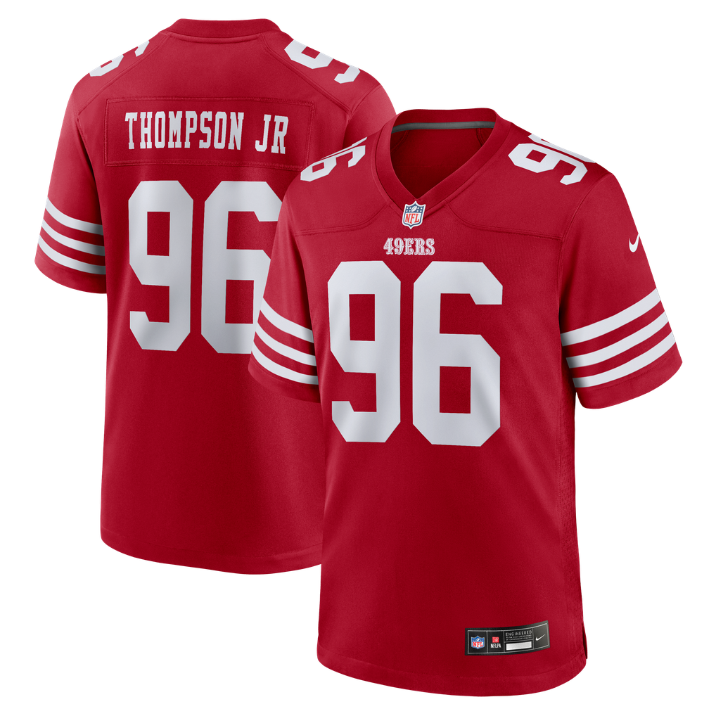 Men's San Francisco 49ers James Thompson Jr Nike Scarlet Team Game Jersey - Image 1