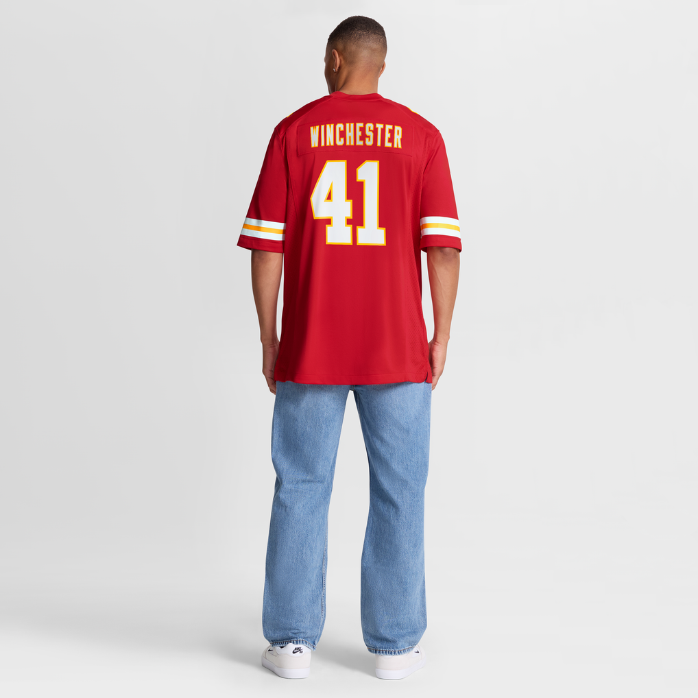 Men's Kansas City Chiefs James Winchester Nike Red Game Jersey - Image 9