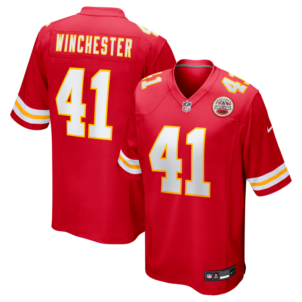 Men's Kansas City Chiefs James Winchester Nike Red Game Jersey - Image 2