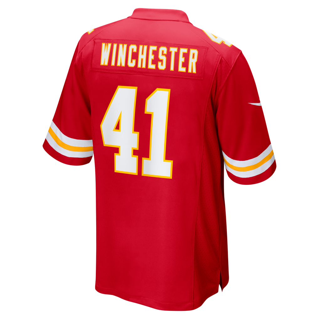 Men's Kansas City Chiefs James Winchester Nike Red Game Jersey - Image 4