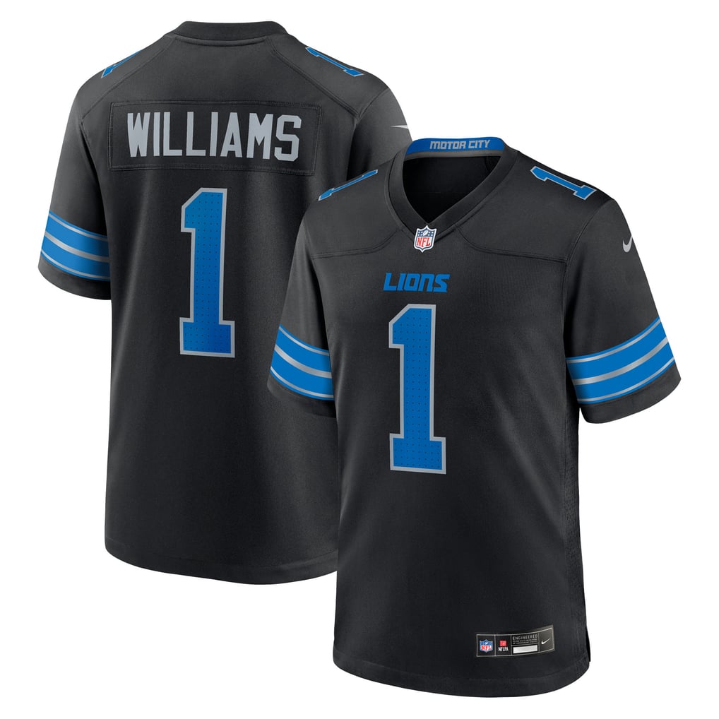 Men's Detroit Lions Jameson Williams Nike Black Alternate Game Player Jersey - Image 2