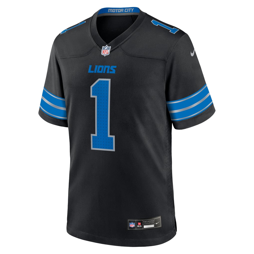 Men's Detroit Lions Jameson Williams Nike Black Alternate Game Player Jersey - Image 3