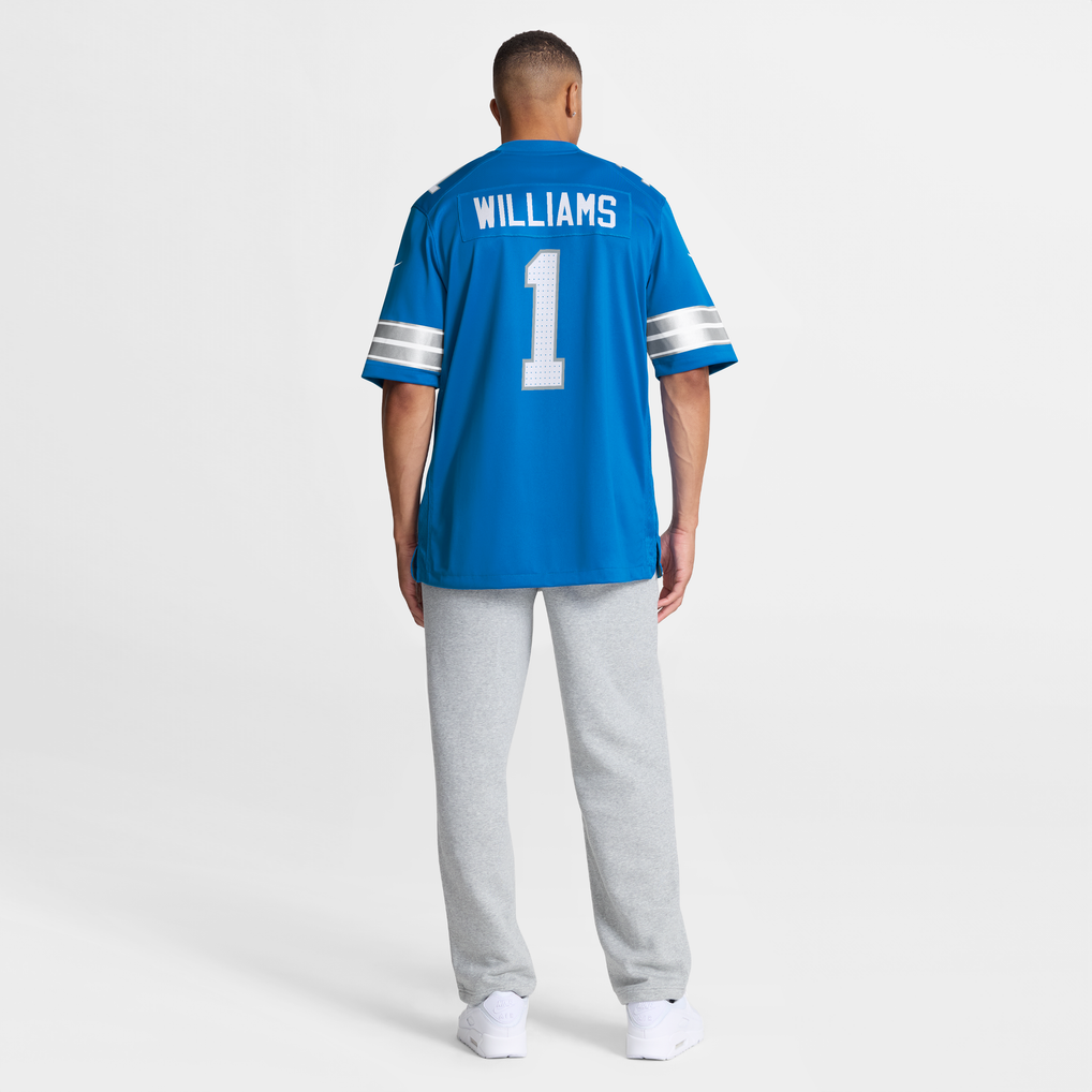 Men's Detroit Lions Jameson Williams Nike Blue Game Player Jersey - Image 6