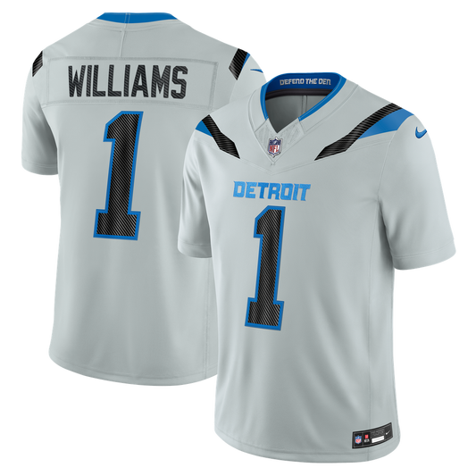 Men's Detroit Lions Jameson Williams Nike Silver 2026 Rivalries Collection Stitched Limited Jersey - Image 1
