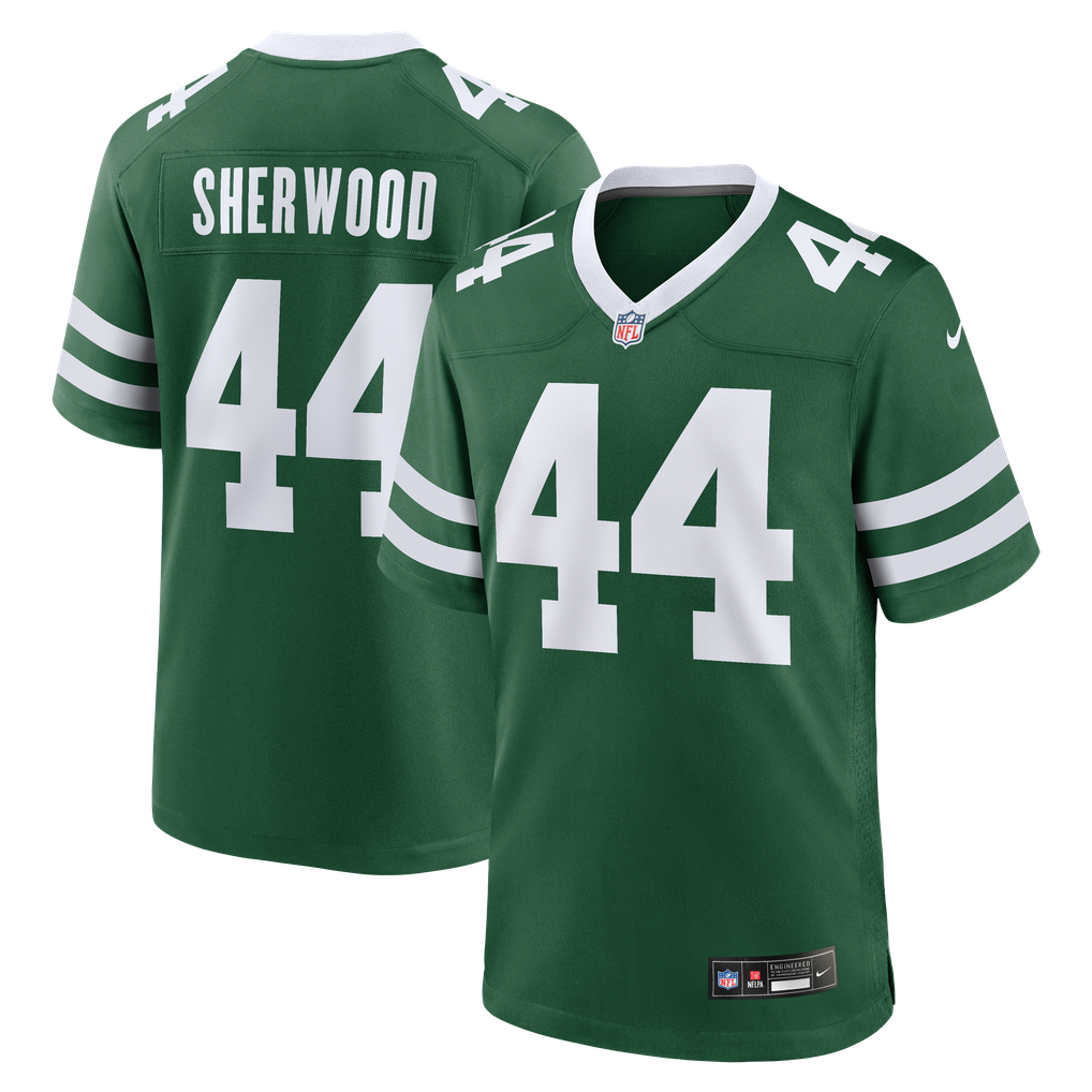Men's New York Jets Jamien Sherwood Nike Legacy Green Team Game Jersey - Image 1