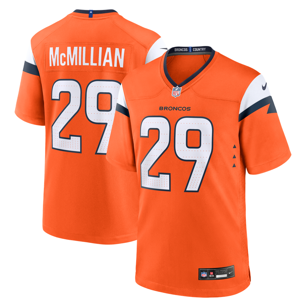 Men's Denver Broncos Ja'Quan McMillian Nike  Orange Team Game Jersey - Image 2