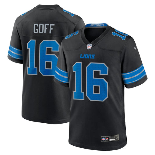 Men's Detroit Lions Jared Goff Nike Black 2nd Alternate Game Jersey - Image 1