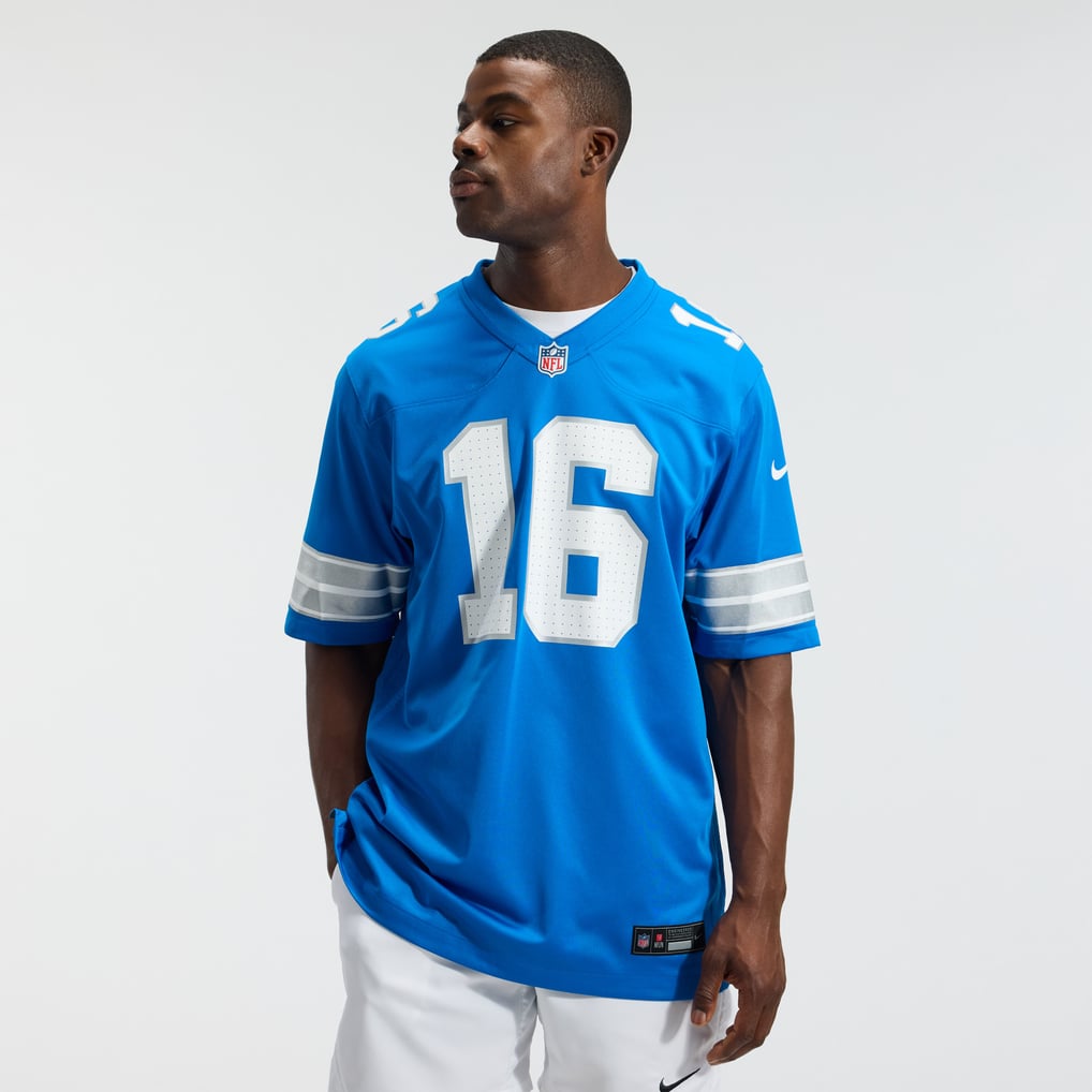 Men's Detroit Lions Jared Goff Nike Blue Game Jersey - Image 3