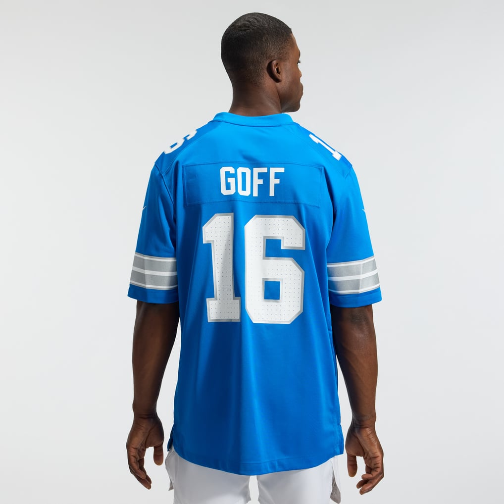 Men's Detroit Lions Jared Goff Nike Blue Game Jersey - Image 4