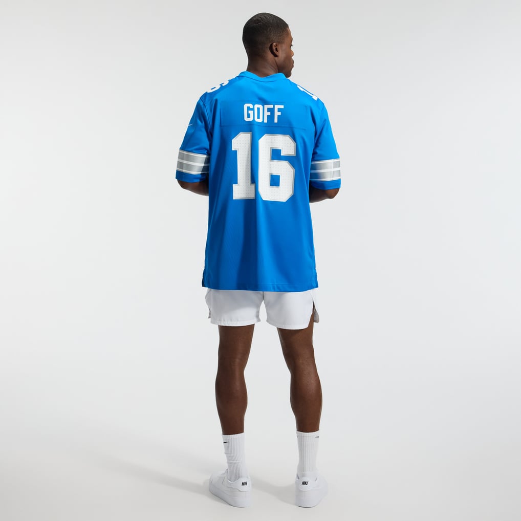 Men's Detroit Lions Jared Goff Nike Blue Game Jersey - Image 6