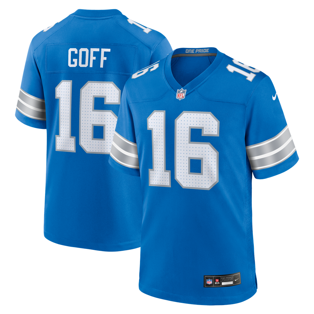 Men's Detroit Lions Jared Goff Nike Blue Game Jersey - Image 1