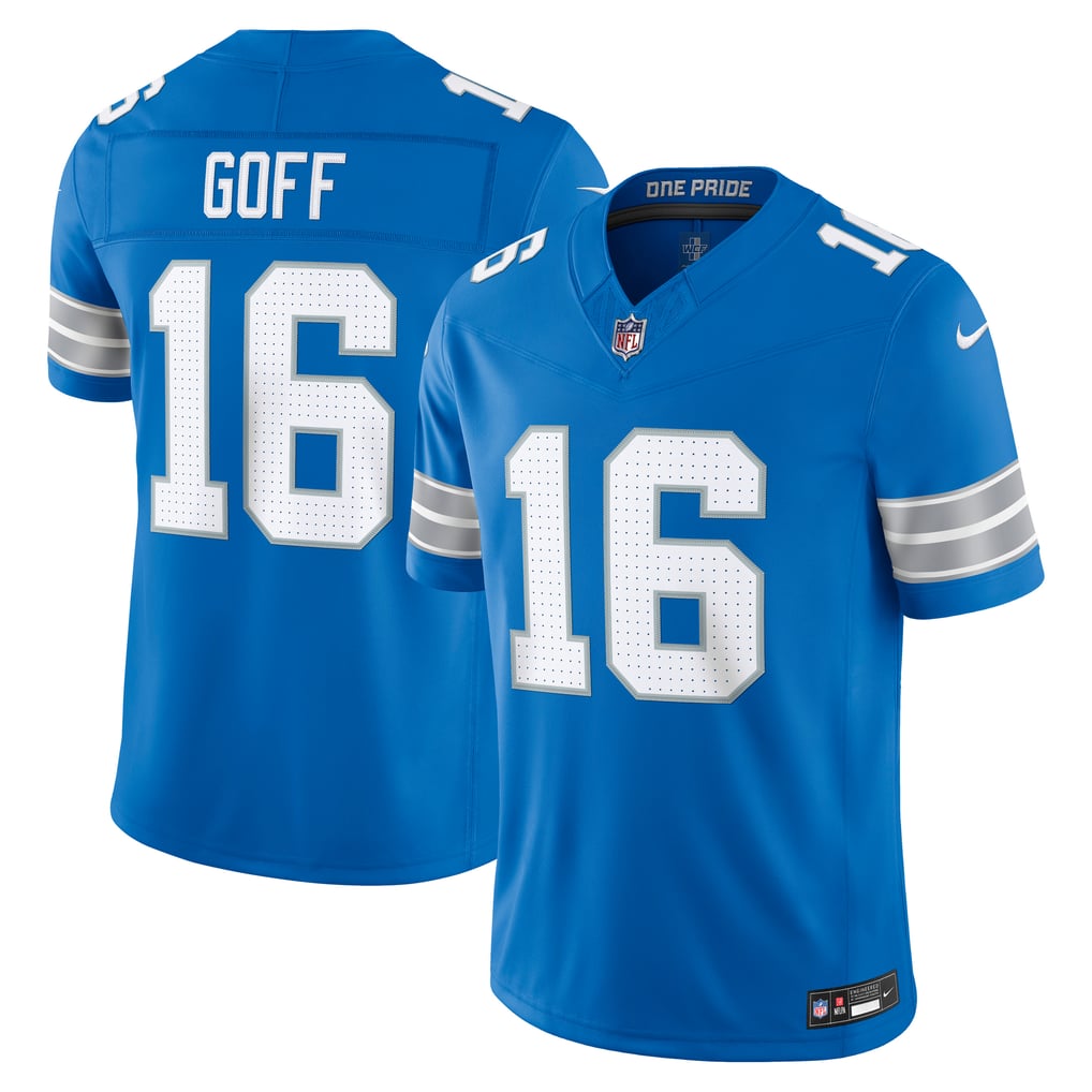 Men's Detroit Lions Jared Goff Nike Blue Team Vapor F.U.S.E. Stitched Limited Jersey - Image 2