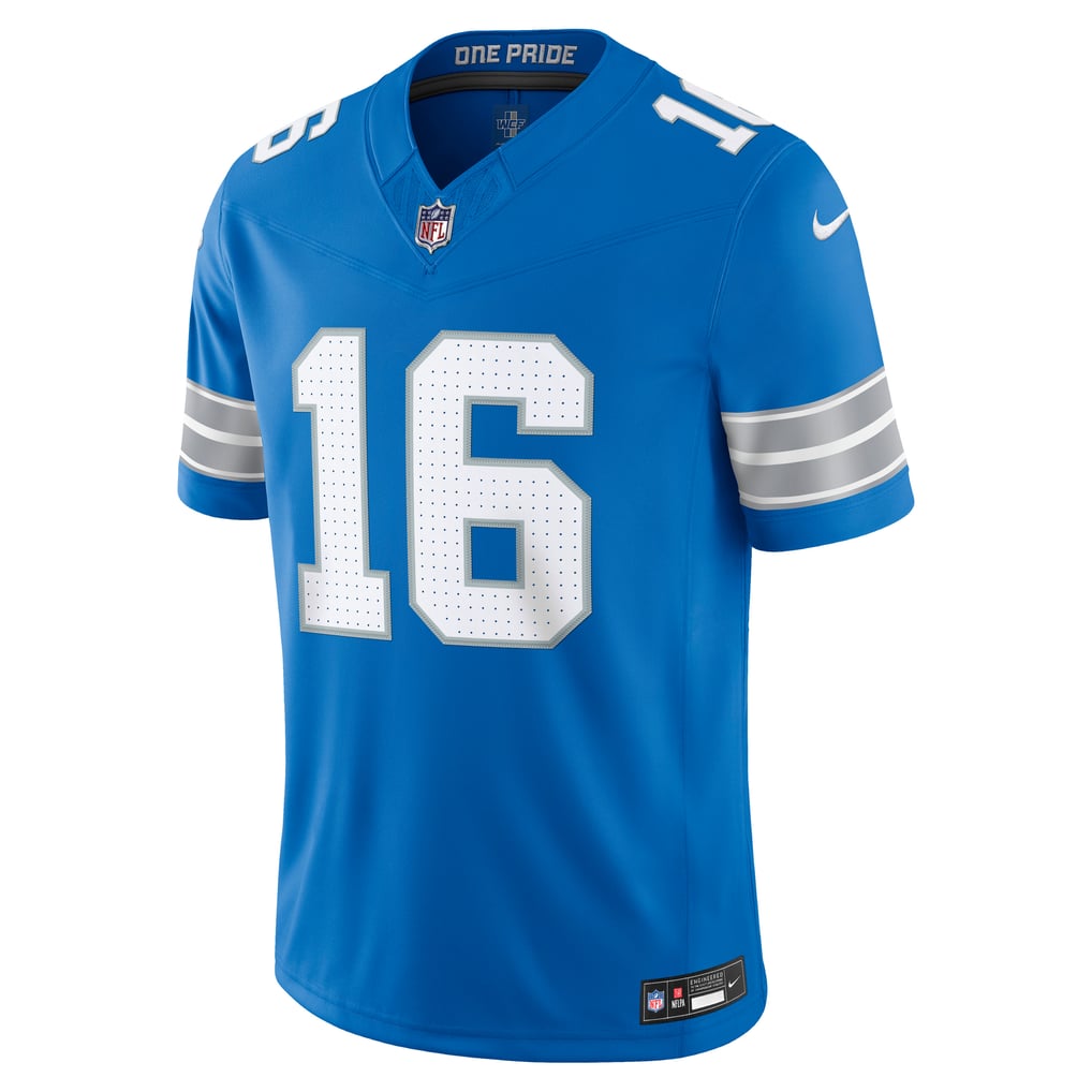 Men's Detroit Lions Jared Goff Nike Blue Team Vapor F.U.S.E. Stitched Limited Jersey - Image 3