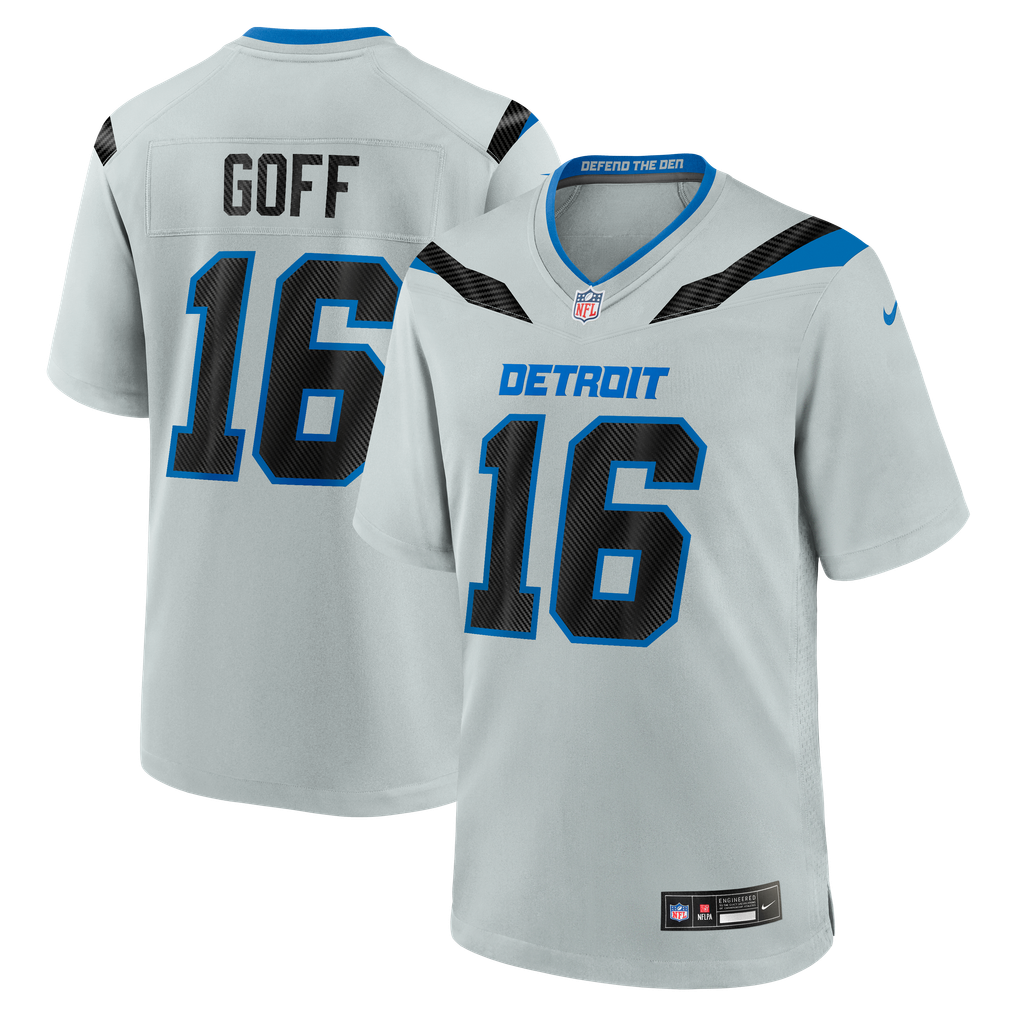 Men's Detroit Lions Jared Goff Nike Silver 2026 Rivalries Collection Game Jersey - Image 2