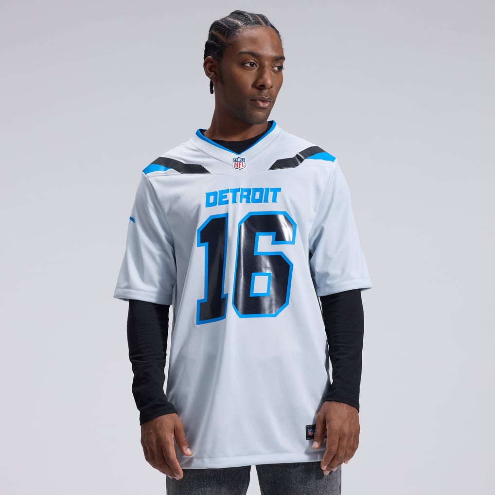 Men's Detroit Lions Jared Goff Nike Silver 2026 Rivalries Collection Game Jersey - Image 3