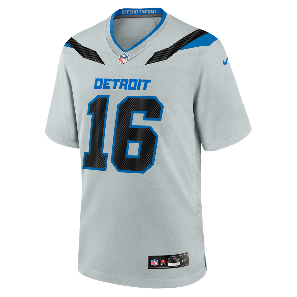 Men's Detroit Lions Jared Goff Nike Silver 2026 Rivalries Collection Game Jersey - Image 7