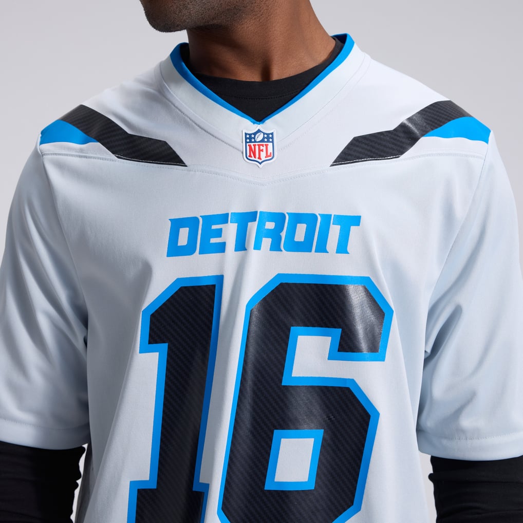 Men's Detroit Lions Jared Goff Nike Silver 2026 Rivalries Collection Game Jersey - Image 9
