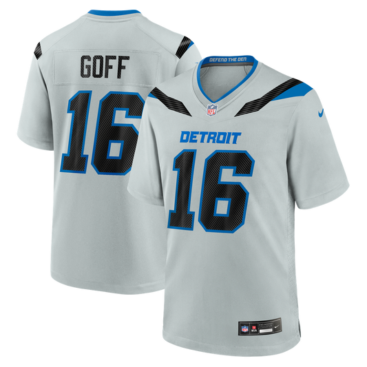 Men's Detroit Lions Jared Goff Nike Silver 2026 Rivalries Collection Game Jersey - Image 1