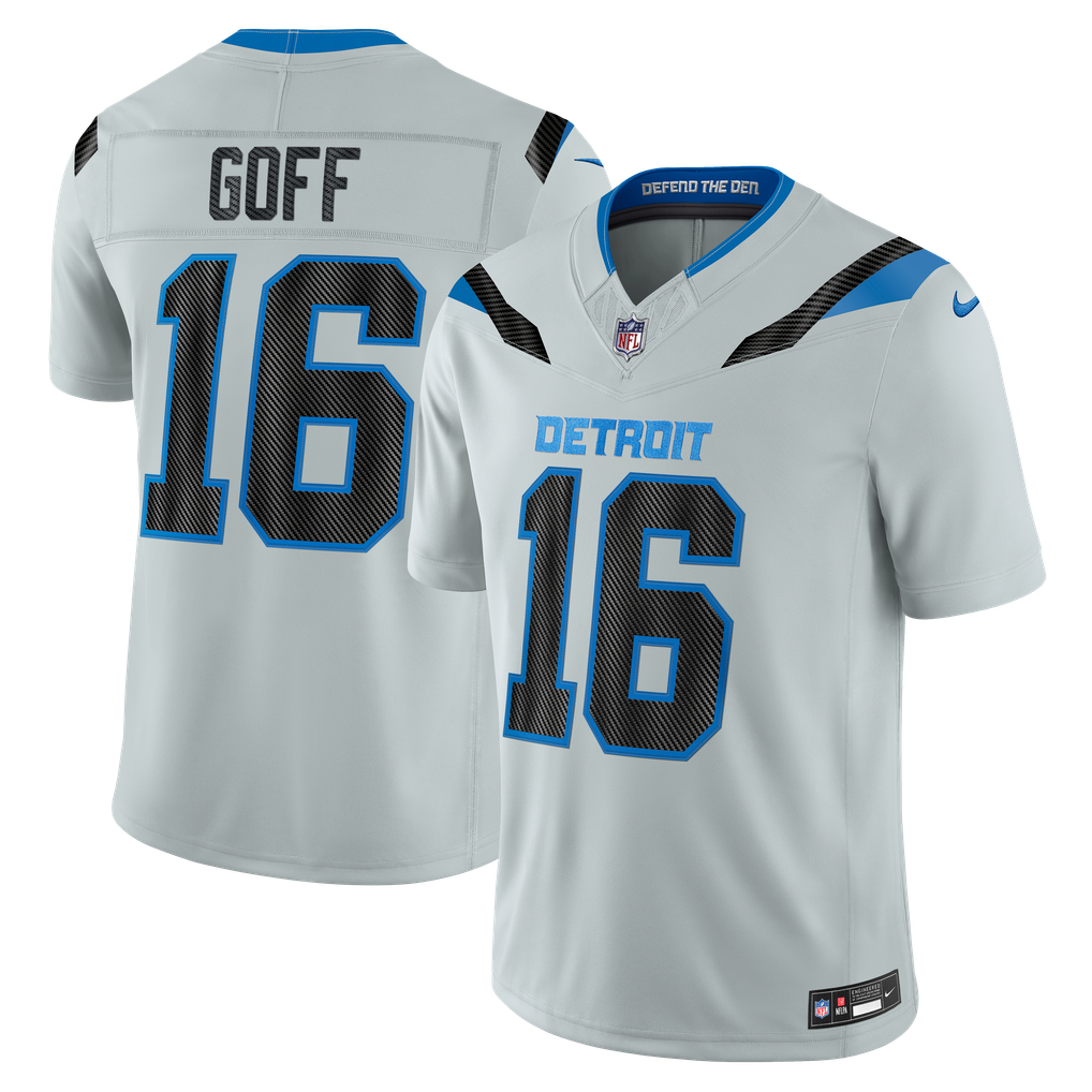 Men's Detroit Lions Jared Goff Nike Silver 2026 Rivalries Collection Stitched Limited Jersey - Image 2