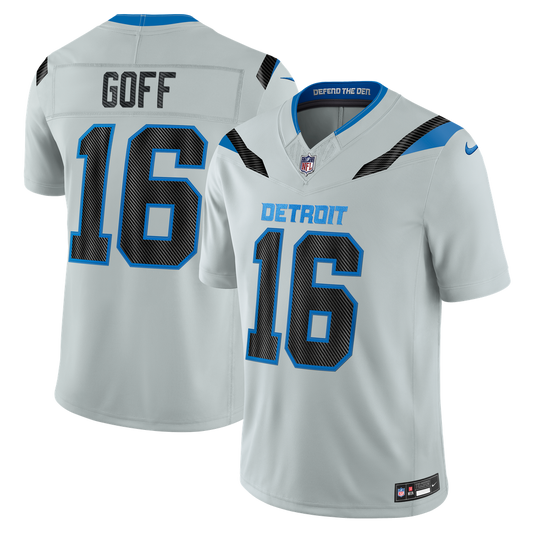 Men's Detroit Lions Jared Goff Nike Silver 2026 Rivalries Collection Stitched Limited Jersey - Image 1
