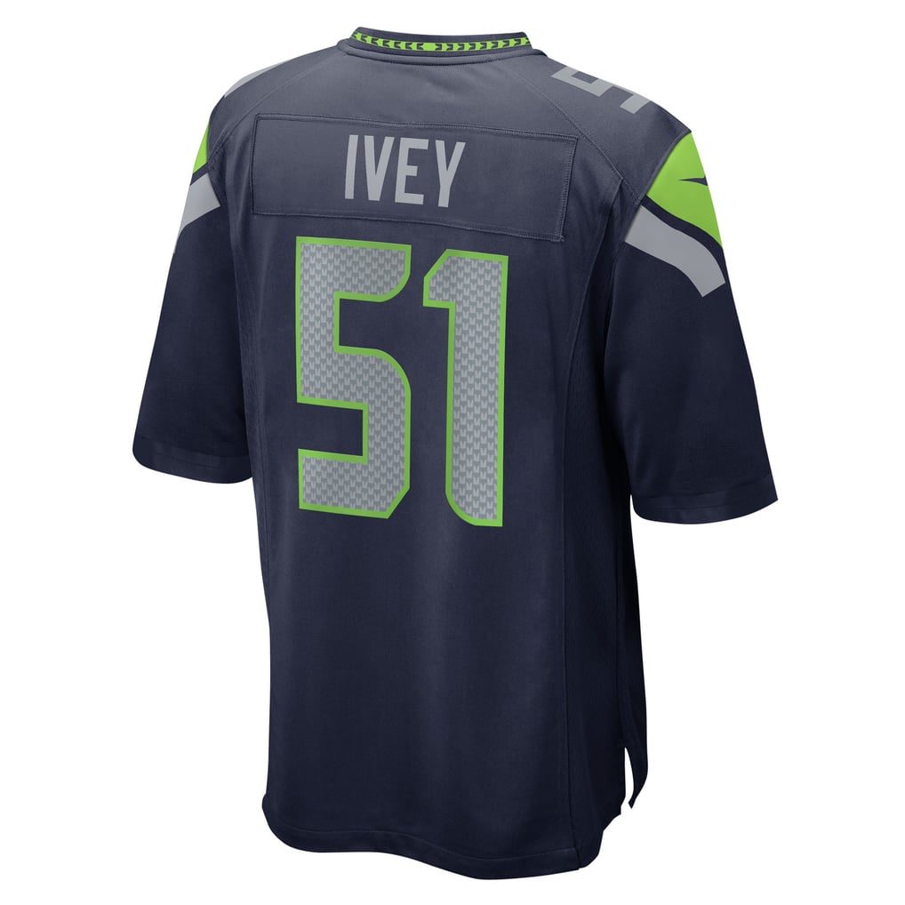 Men's Seattle Seahawks Jared Ivey Nike  College Navy Team Game Jersey - Image 4
