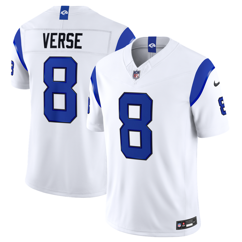 Men's Los Angeles Rams Jared Verse Nike White Alternate Fearsome White Vapor F.U.S.E. Stitched Limited Jersey - Image 2