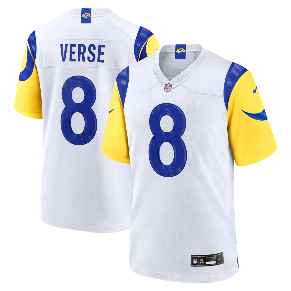 Men's Los Angeles Rams Jared Verse Nike White White Game Player Jersey - Image 2