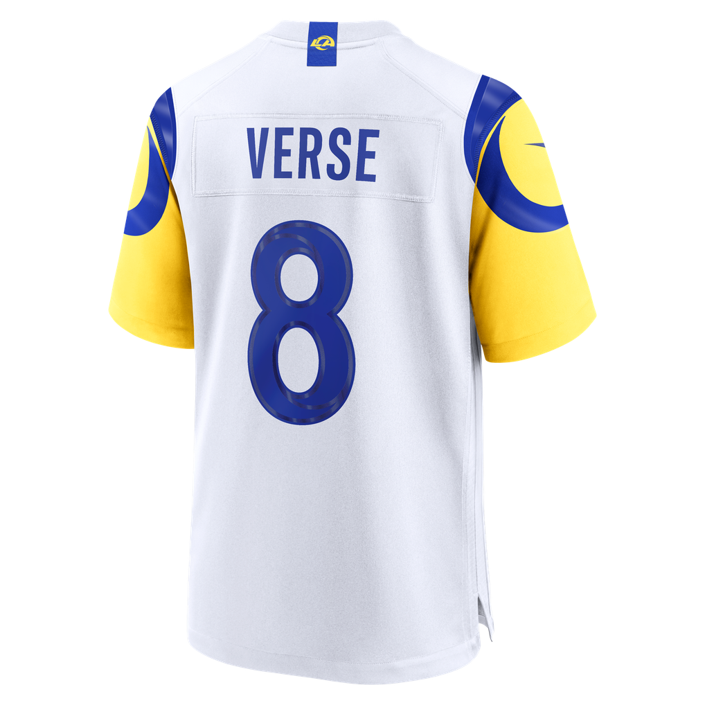 Men's Los Angeles Rams Jared Verse Nike White White Game Player Jersey - Image 8