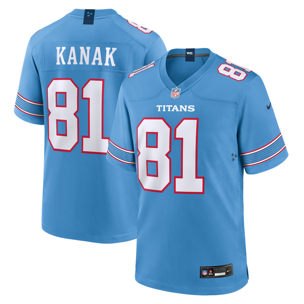 Men's Tennessee Titans Jaren Kanak Nike Light Blue Team Game Jersey - Image 1