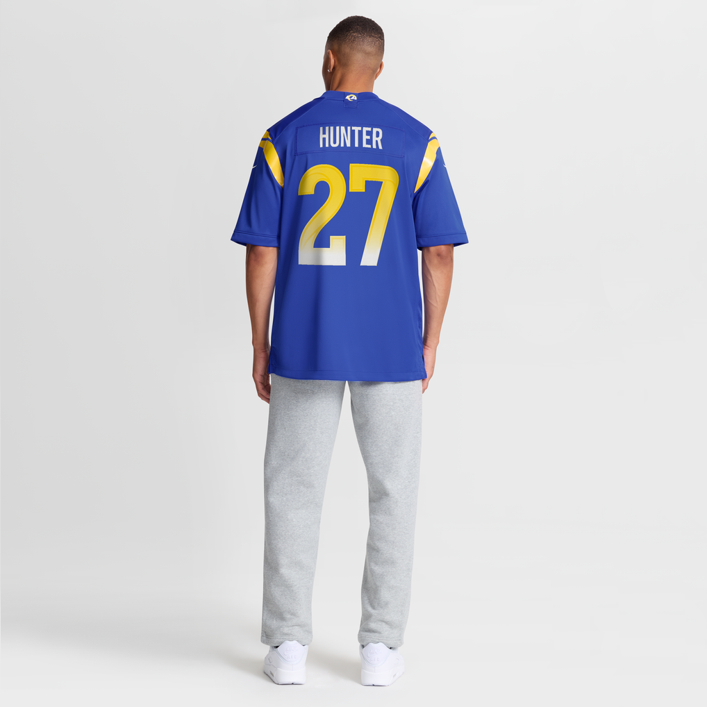 Men's Los Angeles Rams Jarquez Hunter Nike  Royal Team Game Jersey - Image 9