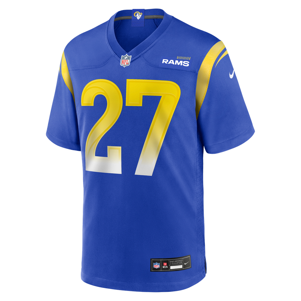 Men's Los Angeles Rams Jarquez Hunter Nike  Royal Team Game Jersey - Image 3