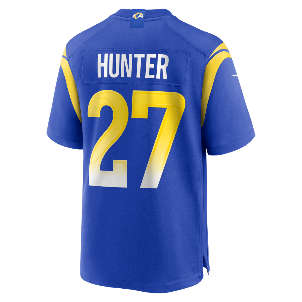 Men's Los Angeles Rams Jarquez Hunter Nike  Royal Team Game Jersey - Image 4