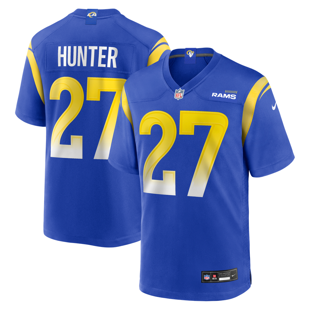 Men's Los Angeles Rams Jarquez Hunter Nike  Royal Team Game Jersey - Image 1