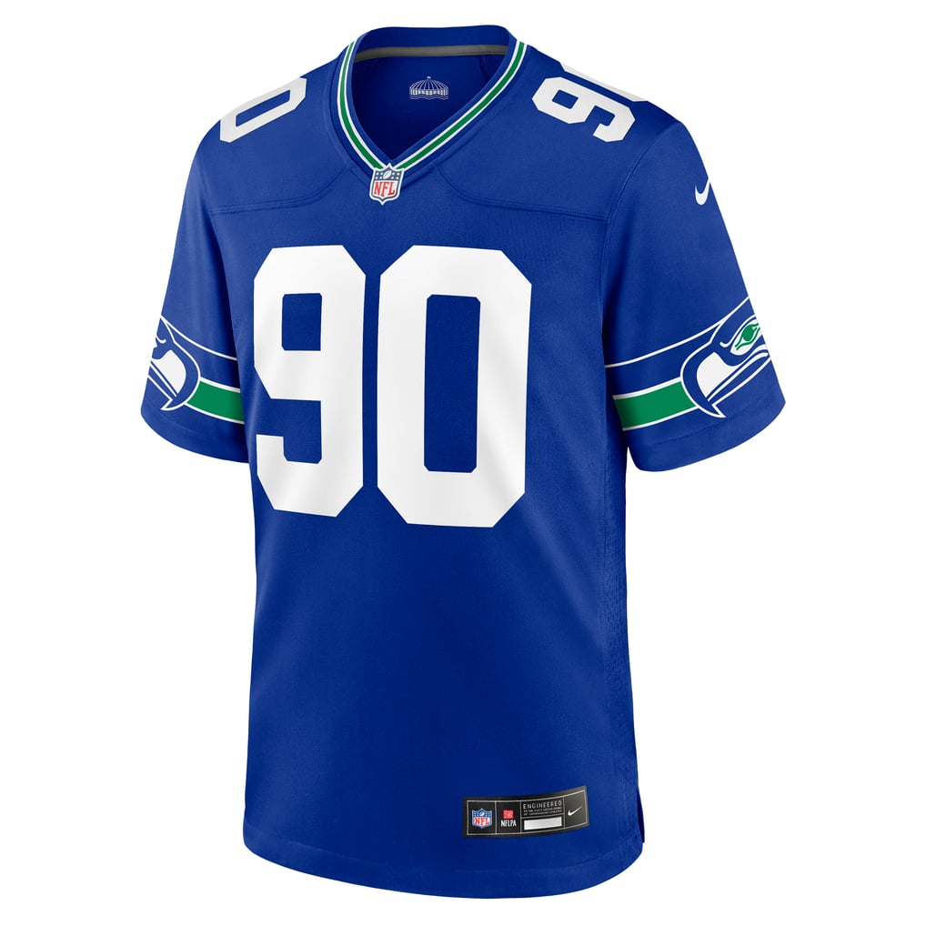 Men's Seattle Seahawks Jarran Reed Nike Royal Alternate Game Jersey - Image 3