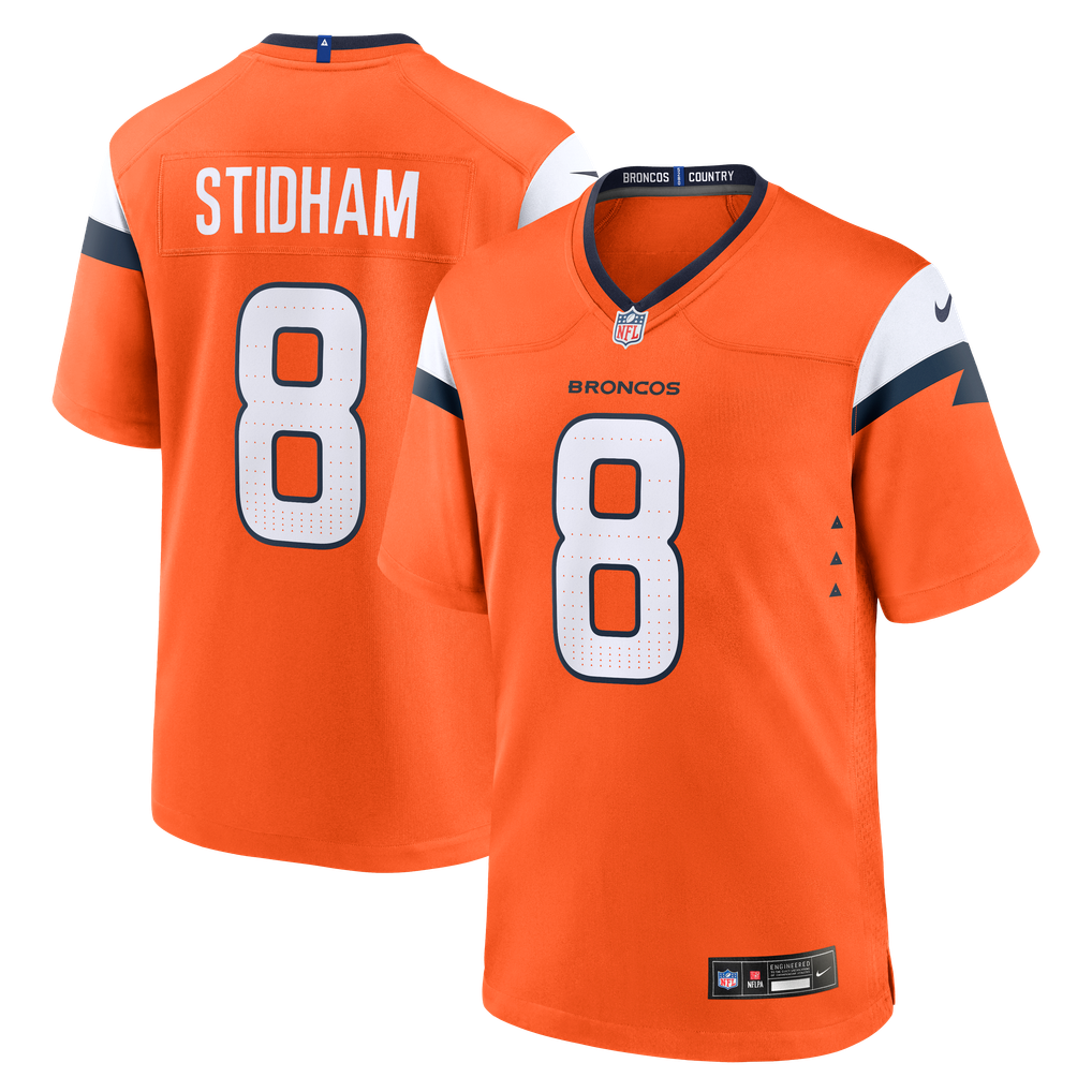 Men's Denver Broncos Jarrett Stidham Nike  Orange Team Game Jersey - Image 1