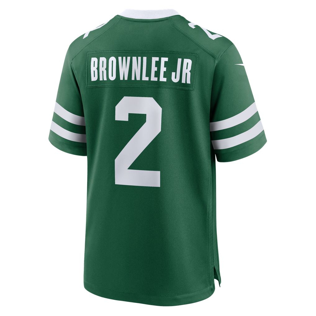 Men's New York Jets Jarvis Brownlee Jr. Nike Legacy Green Team Game Jersey - Image 6