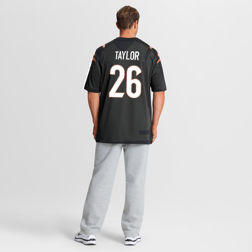 Men's Cincinnati Bengals Ja'Sir Taylor Nike Black Team Game Jersey - Image 6
