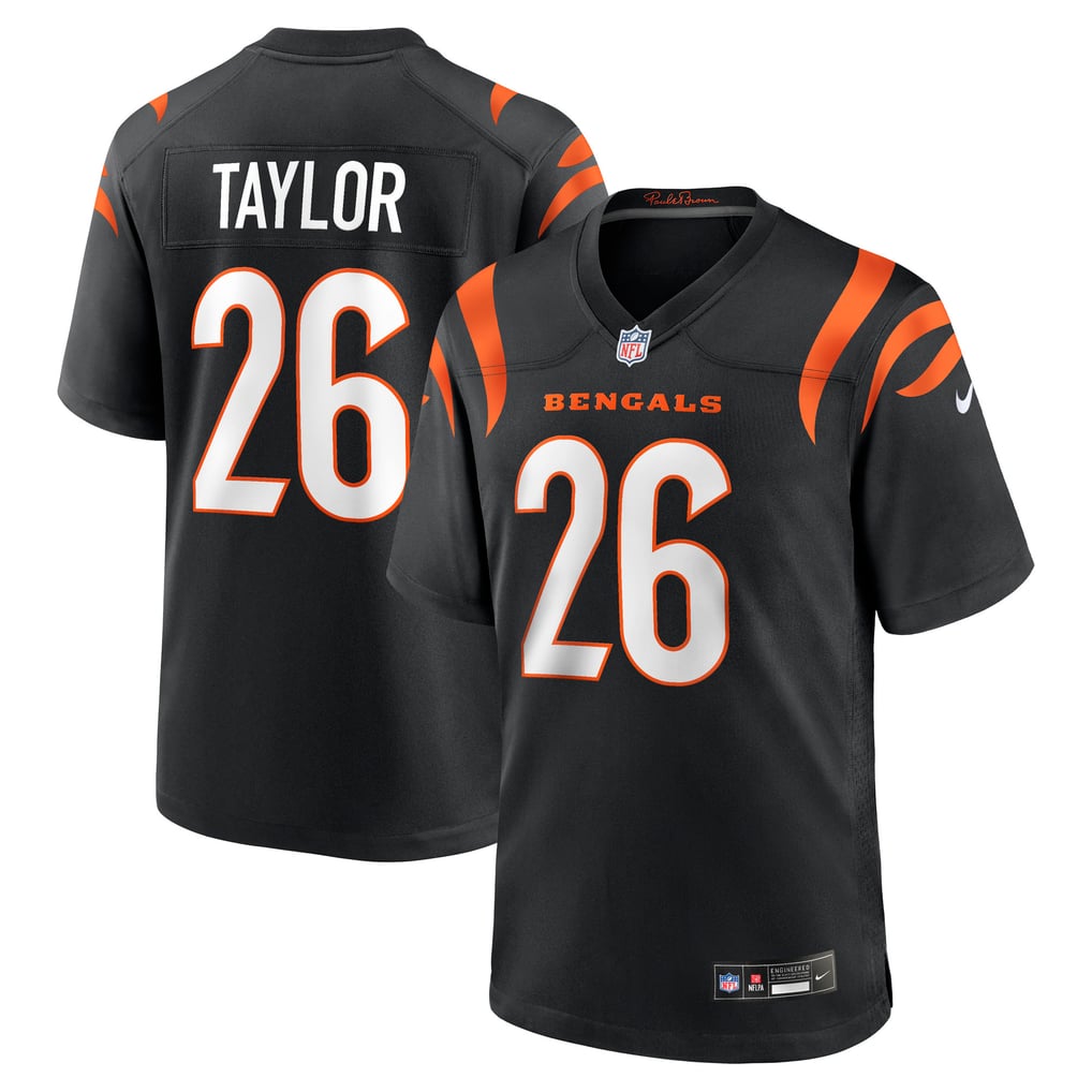 Men's Cincinnati Bengals Ja'Sir Taylor Nike Black Team Game Jersey - Image 1