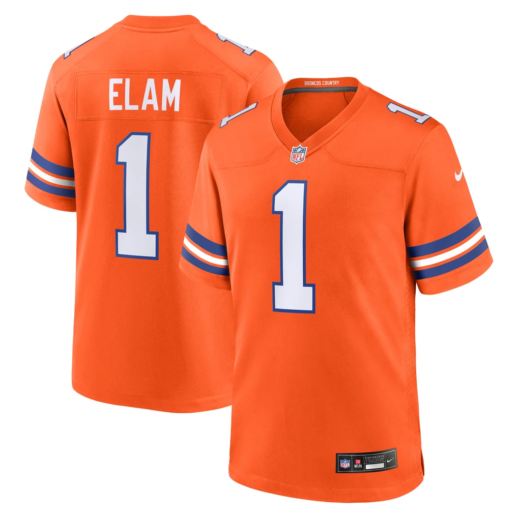 Men's Denver Broncos Jason Elam Nike Orange Retired Player Alternate Game Jersey - Image 2