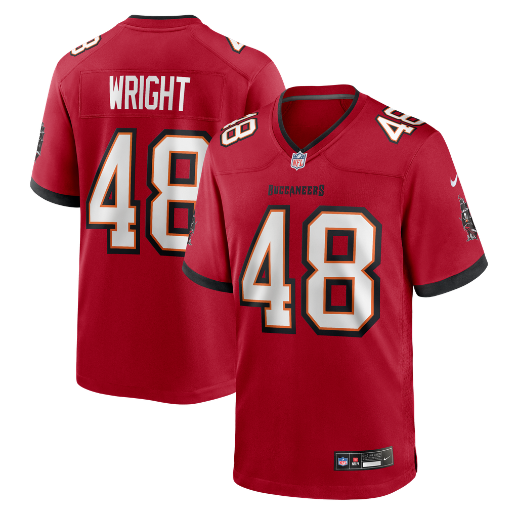 Men's Tampa Bay Buccaneers Javin Wright Nike Red Team Game Jersey - Image 2