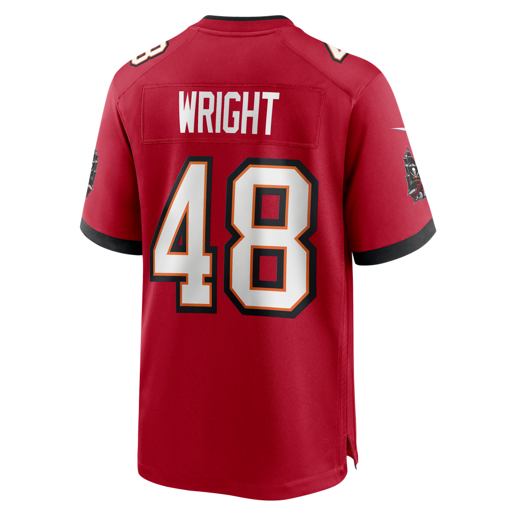 Men's Tampa Bay Buccaneers Javin Wright Nike Red Team Game Jersey - Image 6