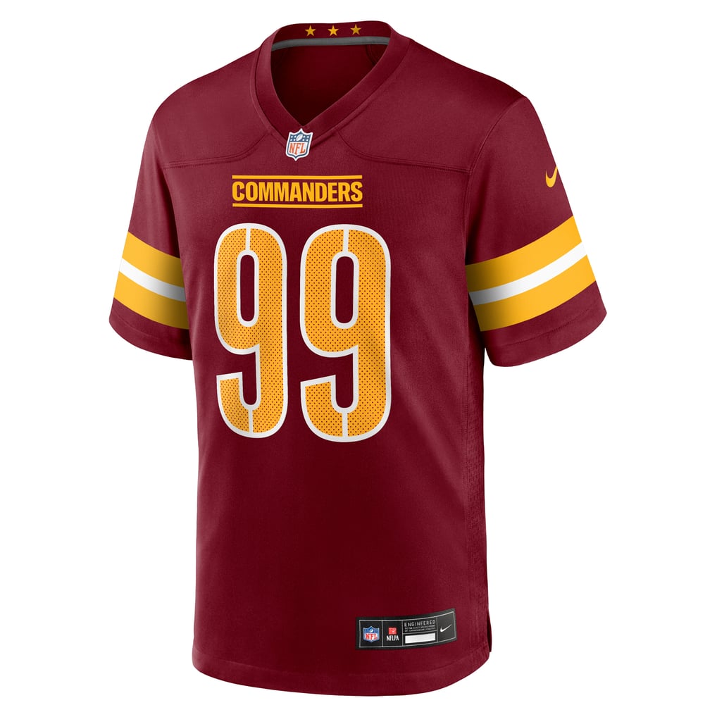 Men's Washington Commanders Javon Kinlaw Nike  Burgundy Team Game Jersey - Image 3