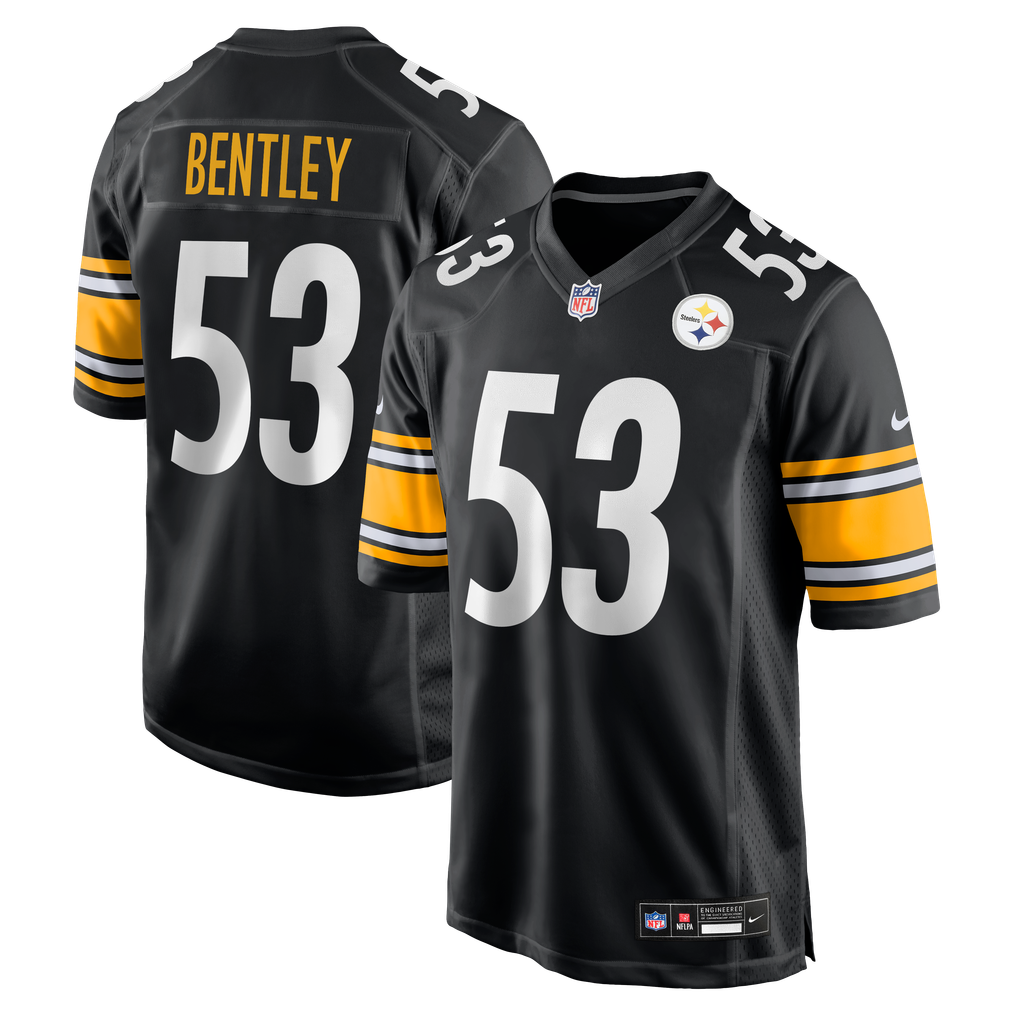 Men's Pittsburgh Steelers JaWhaun Bentley Nike  Black Team Game Jersey - Image 2