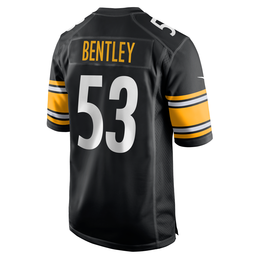 Men's Pittsburgh Steelers JaWhaun Bentley Nike  Black Team Game Jersey - Image 4