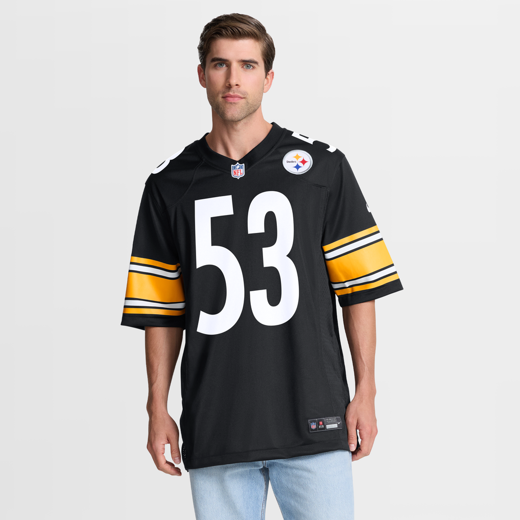 Men's Pittsburgh Steelers JaWhaun Bentley Nike  Black Team Game Jersey - Image 5