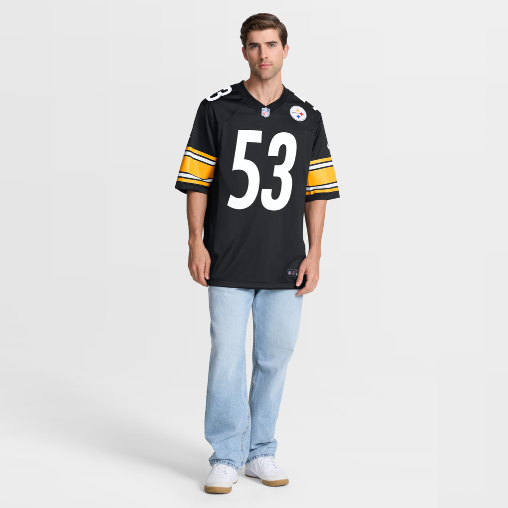Men's Pittsburgh Steelers JaWhaun Bentley Nike  Black Team Game Jersey - Image 7