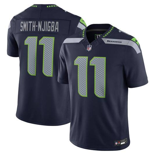Men's Seattle Seahawks Jaxon Smith-Njigba Nike College Navy Team Vapor F.U.S.E. Stitched Limited Jersey - Image 1