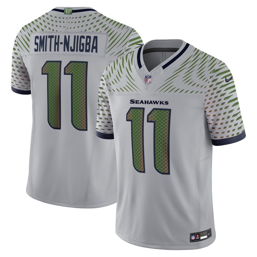 Men's Seattle Seahawks Jaxon Smith-Njigba Nike Gray Rivalries Collection Stitched Limited Jersey - Image 2