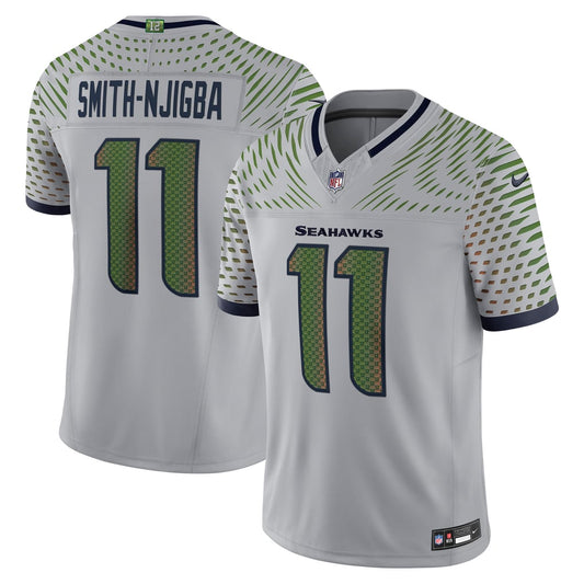 Men's Seattle Seahawks Jaxon Smith-Njigba Nike Gray Rivalries Collection Stitched Limited Jersey - Image 1