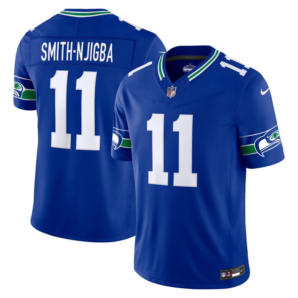 Men's Seattle Seahawks Jaxon Smith-Njigba Nike Royal Alternate Vapor F.U.S.E. Stitched Limited Jersey - Image 1